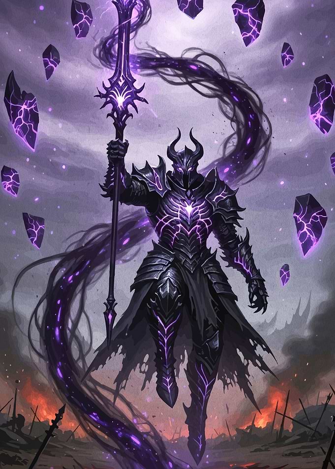 Dark Knight with Purple Energy