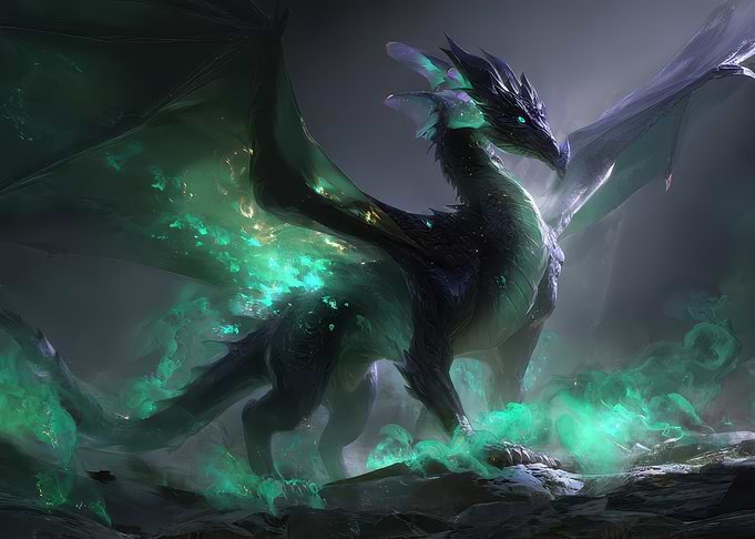 Mystical Green Dragon