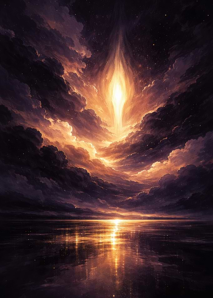 Cosmic Light Over Water