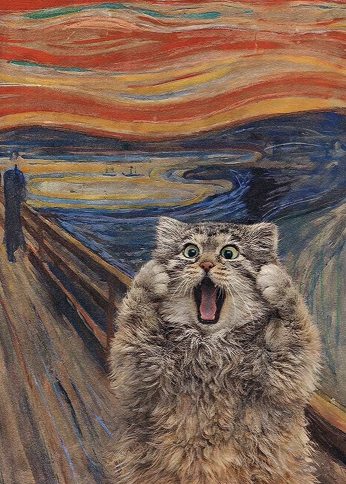 Screaming Cat in The Scream Painting