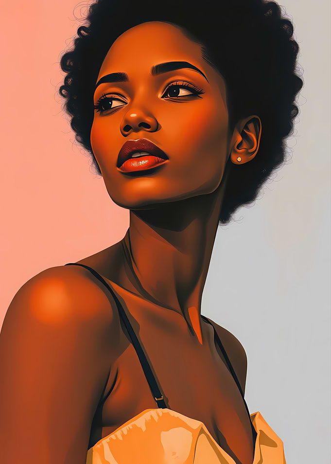 Portrait of a Woman with Afro