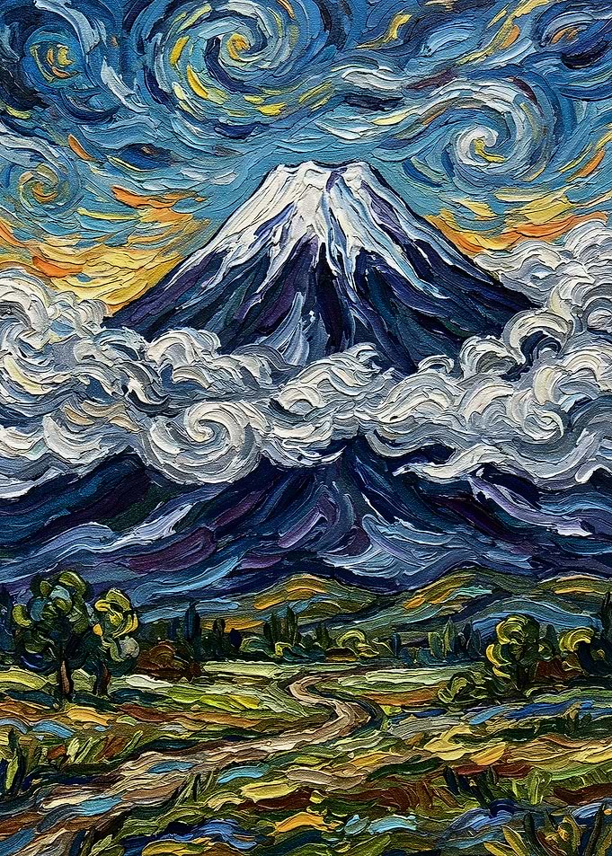 Impressionistic Mountain Landscape