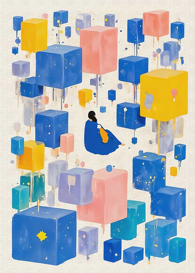 Dreamer in Floating Cubes