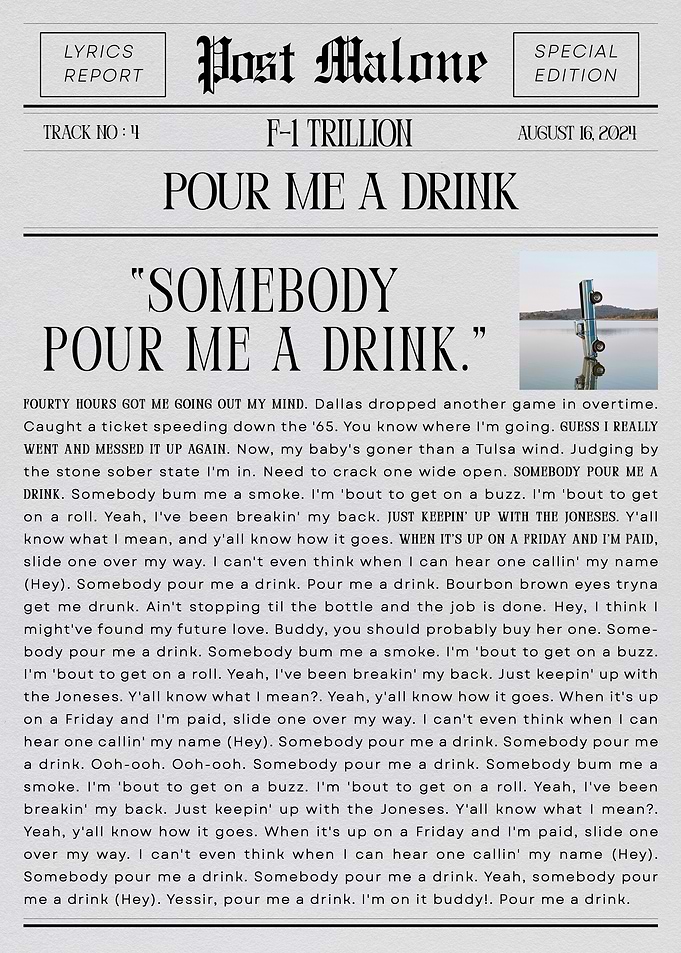 Post Malone 'Pour Me A Drink'