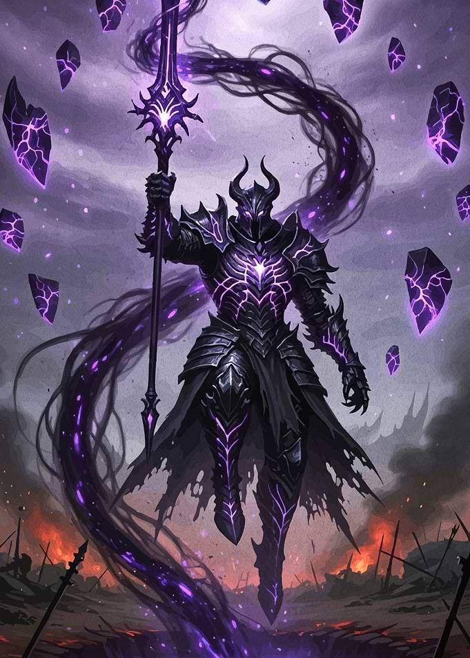 Dark Knight with Purple Energy