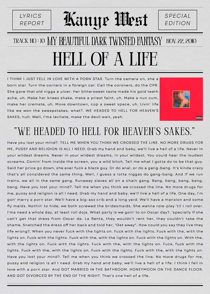 Kanye West 'Hell of a Life'
