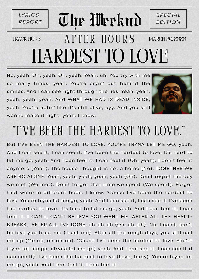 The Weeknd Hardest to Love