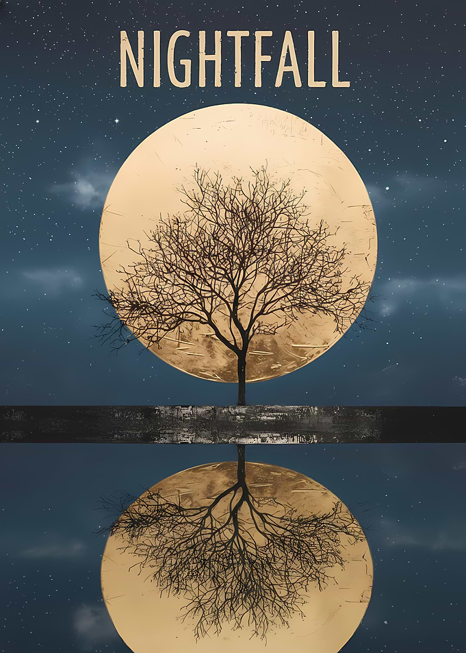 Nightfall Tree Reflection
