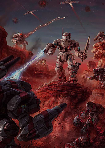 Battletech Mechs Battle on Red Planet