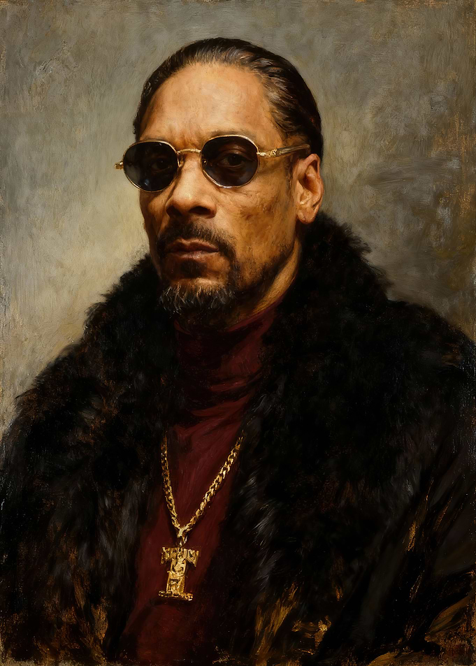 Portrait of a Man in Fur Coat and Sunglasses
