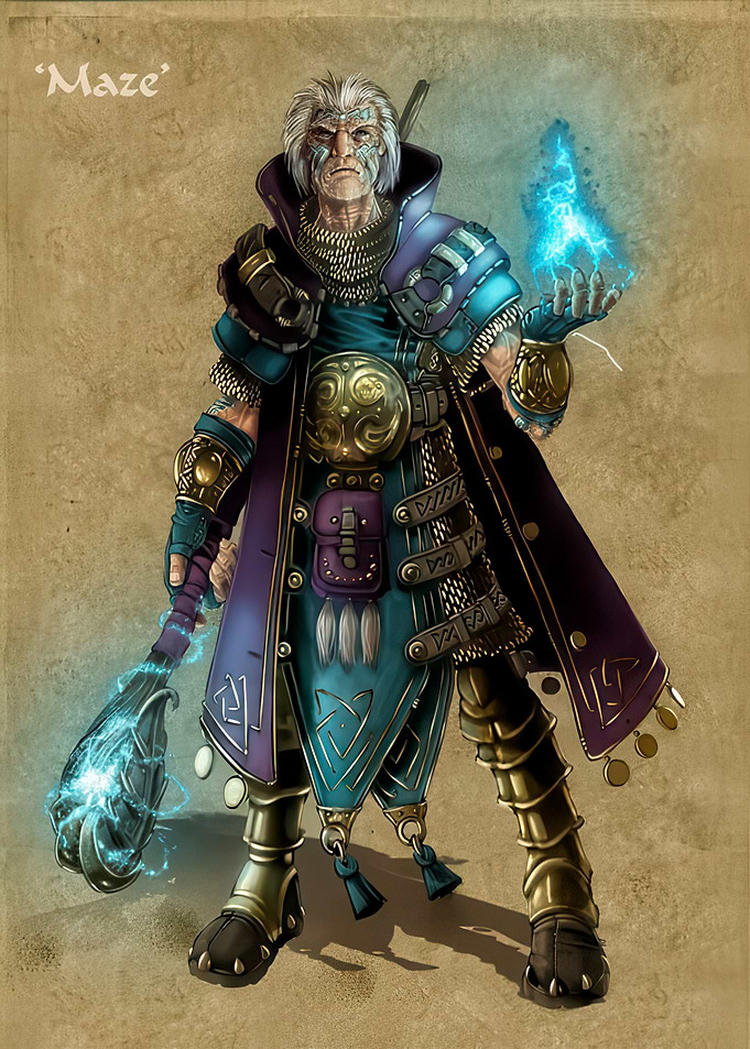 Fantasy Mage with Lightning Magic
