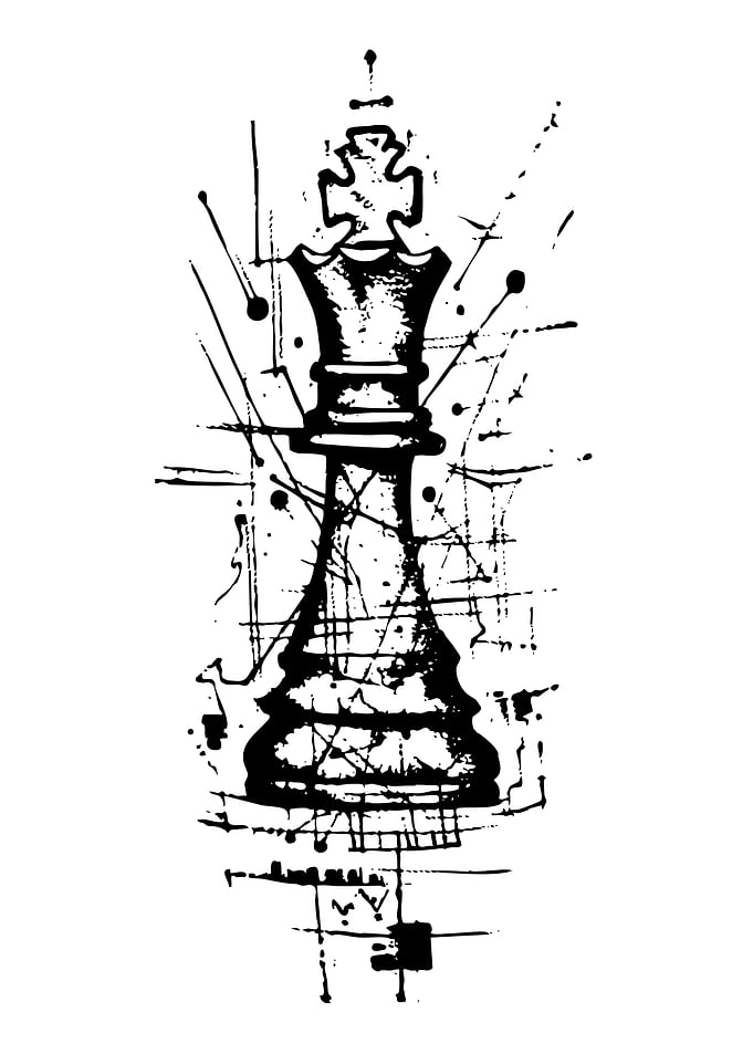 Abstract Chess King Illustration