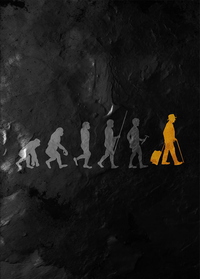 Evolution of Man to Modern Traveler