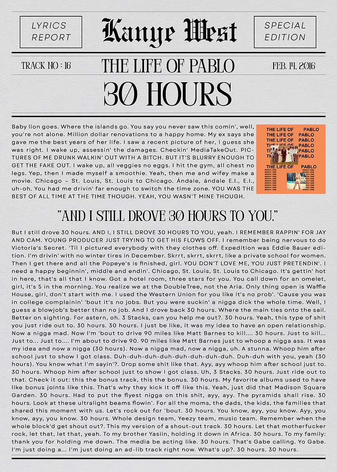 Kanye West 30 Hours