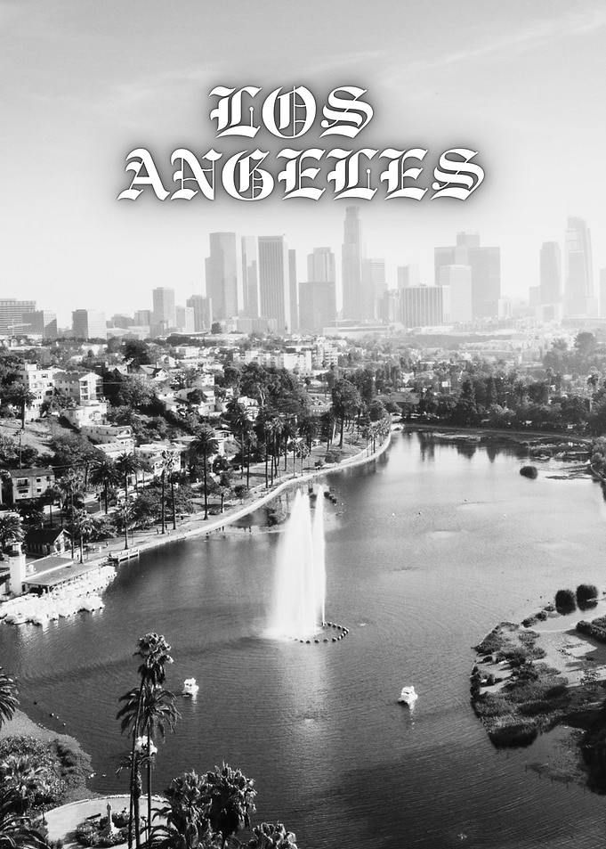Los Angeles Skyline and Lake