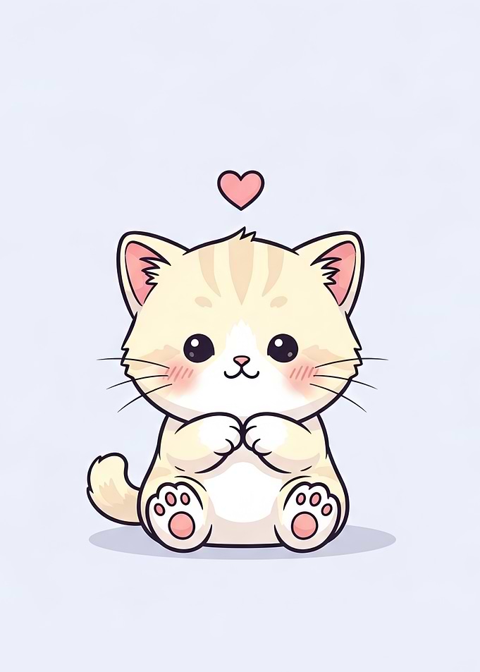 Cute Kitten with Heart