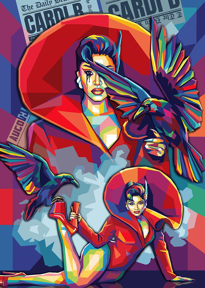 Cardi B Pop Art Portrait