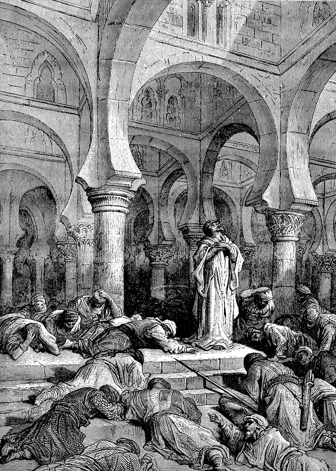 Invocation to Muhammad Gustave Dore Crusades Engraving