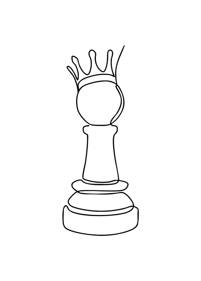Single Line Drawing of a Chess Queen