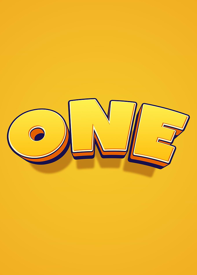 The word ONE in bold yellow letters