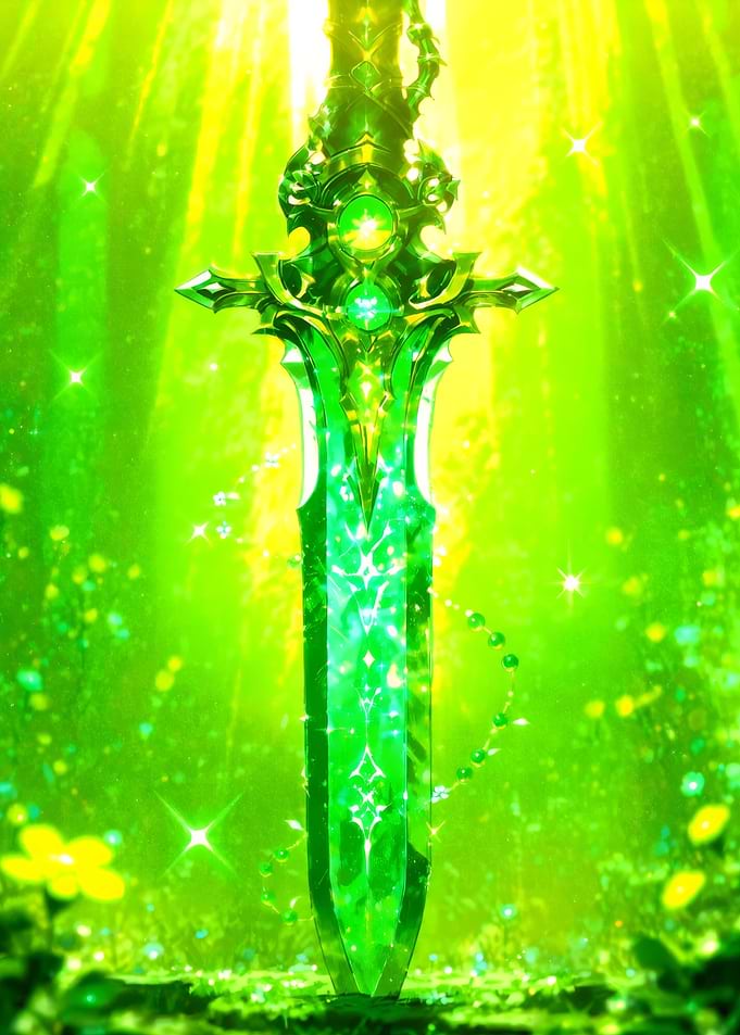 Enchanted Emerald Sword in Forest