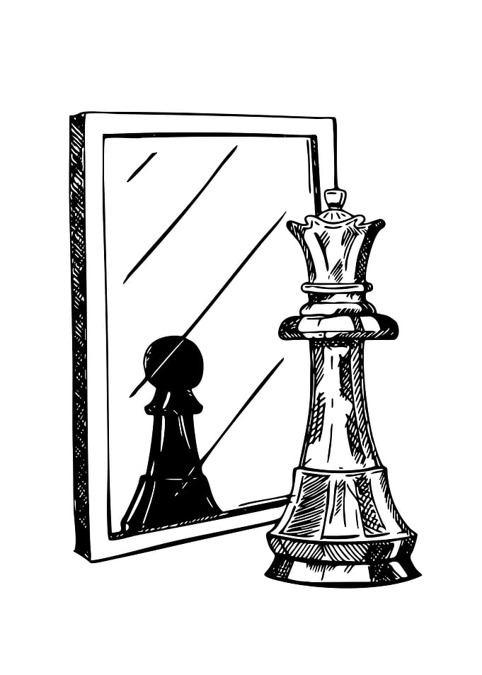 Chess Pawn Reflecting as Queen