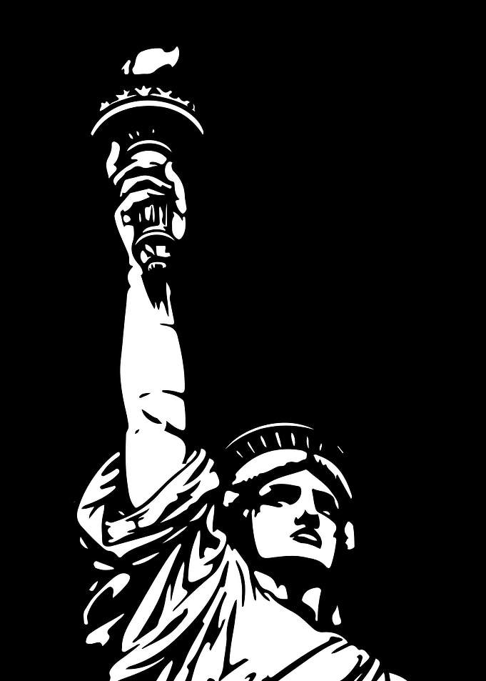 Statue of Liberty Black and White