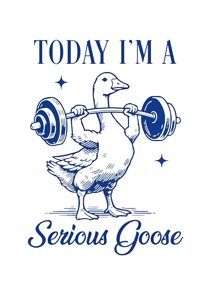 Today I'm a serious Goose Funny Lifting Weights Gym Fitness