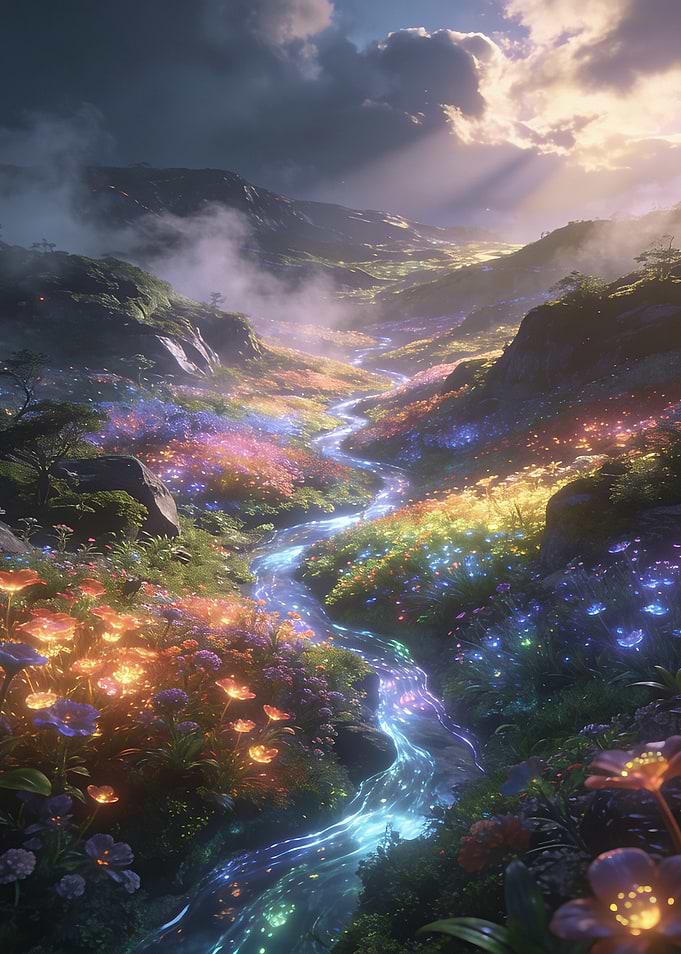 Enchanted Valley with a Magical River