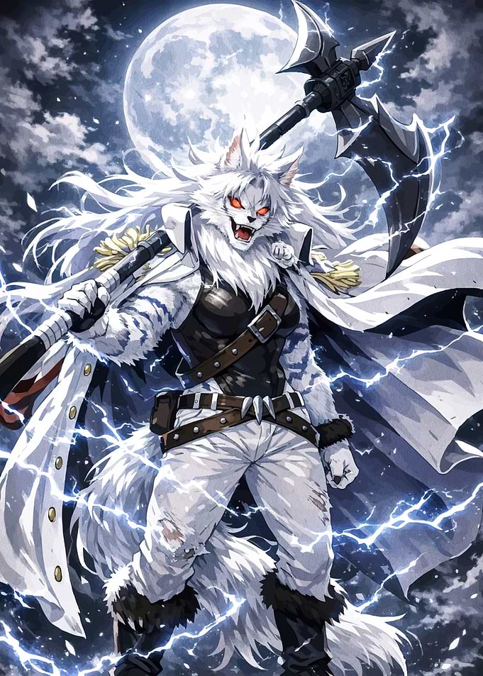 Werewolf Warrior Under the Moon