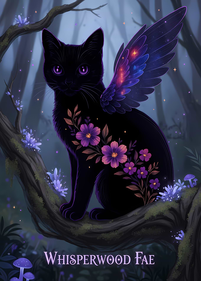 Whisperwood Fae Black Cat