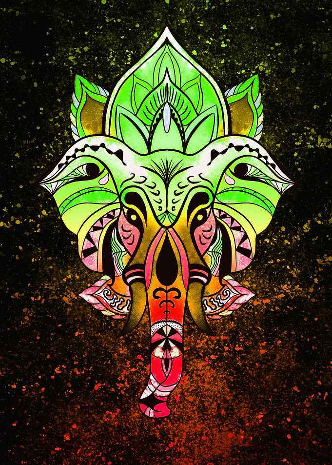 Ornate Elephant Head Mandala