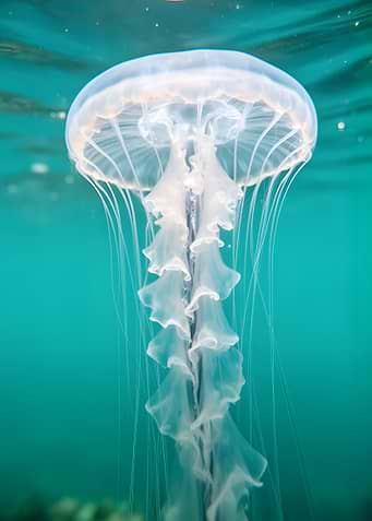 Jellyfish in turquoise water