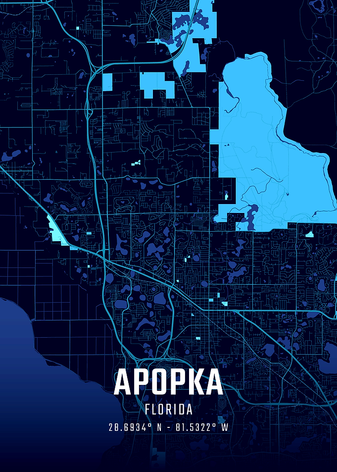 Apopka Florida Midnight City Map
