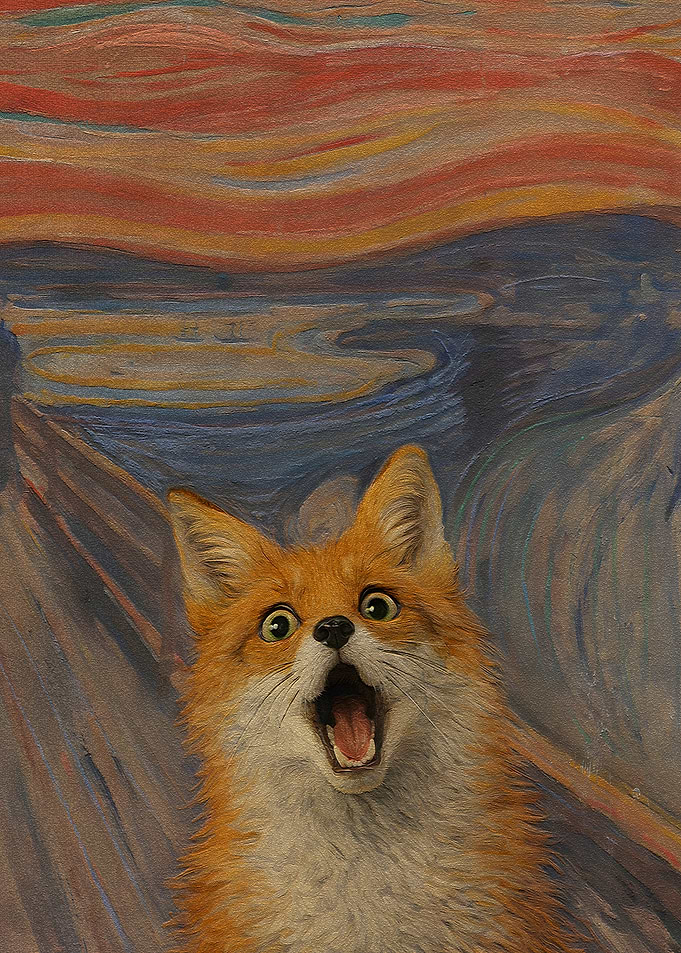 Fox in the style of The Scream