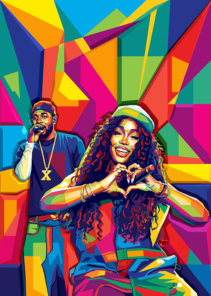 SZA and Kendrick Lamar Pop Art
