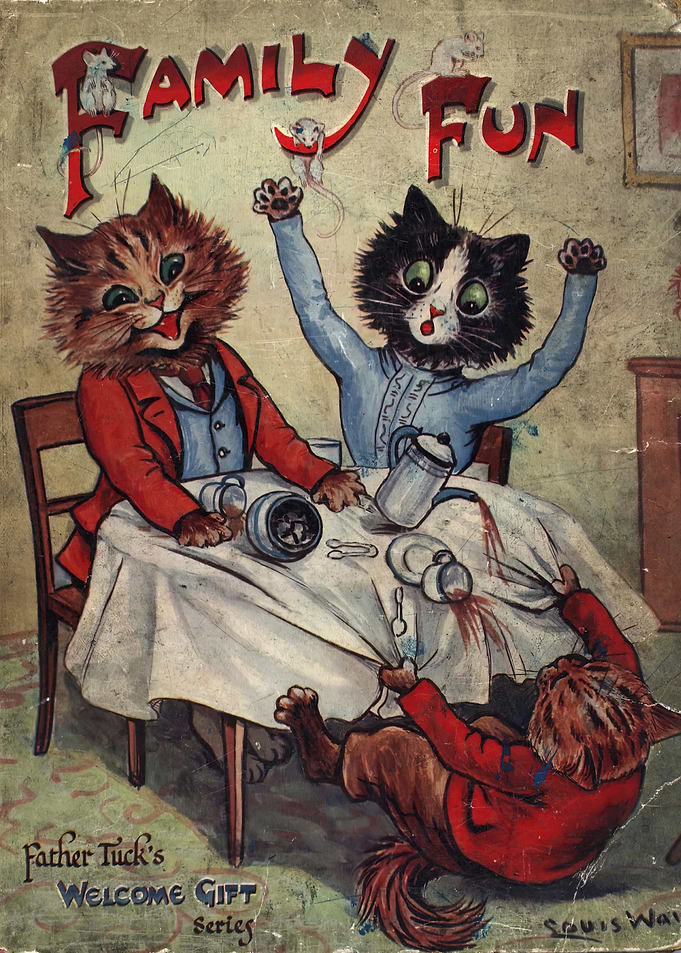 Family Fun Cats at a Table