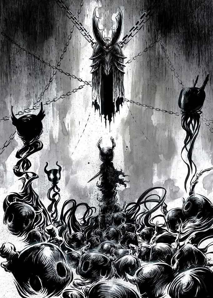 Dark Fantasy Scene with Horned Figures