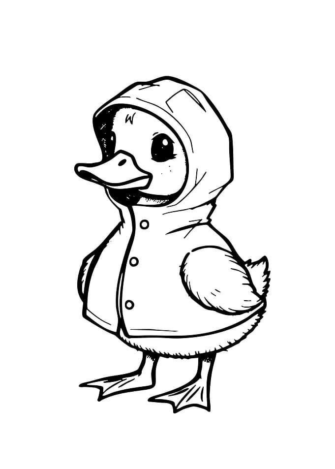 Cute Duckling in Raincoat