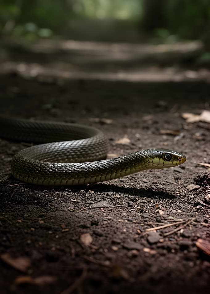 Snake on a forest path