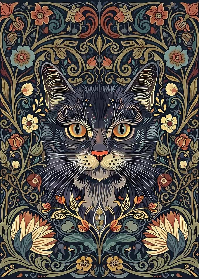 Art Nouveau Cat Portrait
