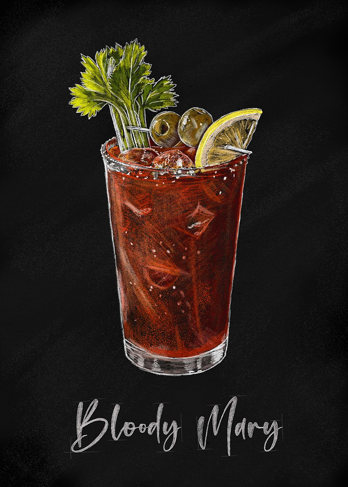 Bloody Mary Cocktail Illustration