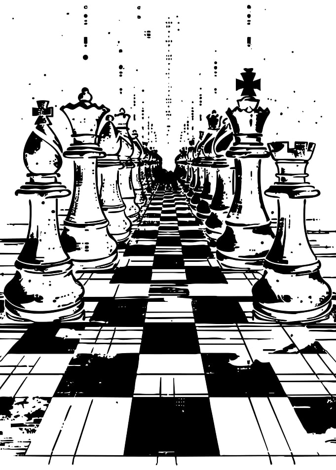 Chessboard with Chess Pieces