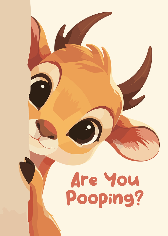 Cute Deer Peeking with Funny Text