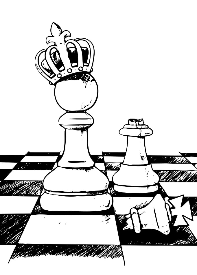 Chess King and Fallen Queen