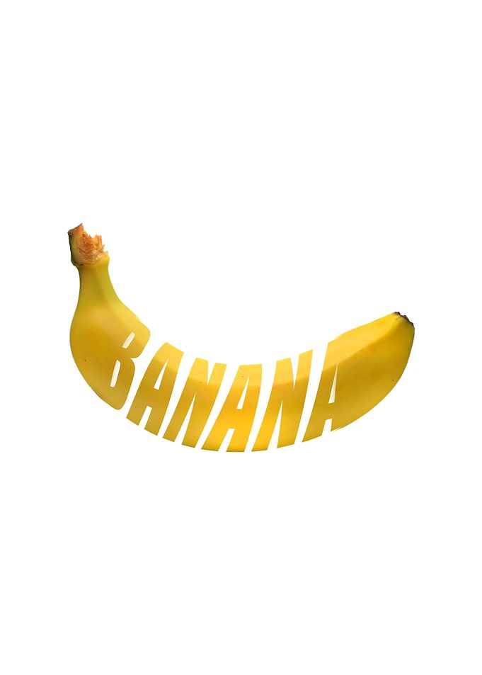 Banana with text