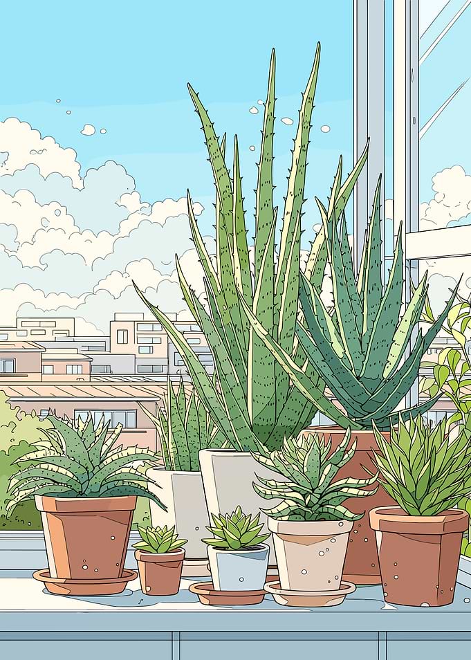 Succulents on a Windowsill
