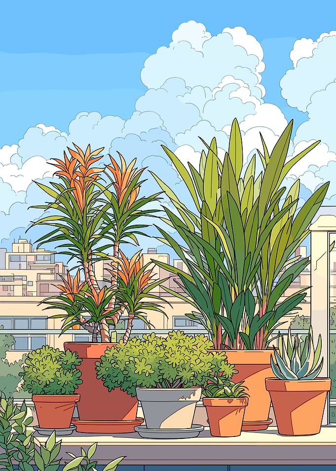 Balcony Garden with City View