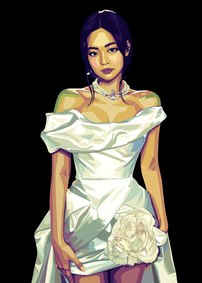 Jennie Kim in a White Dress