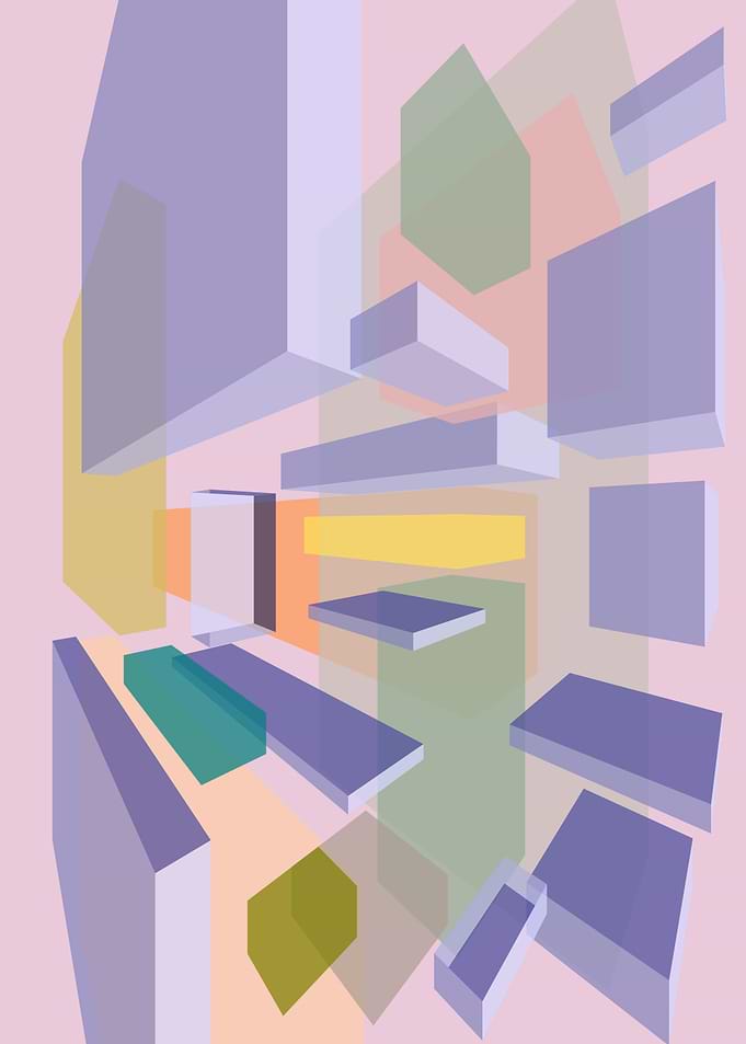 Abstract Geometric Cityscape